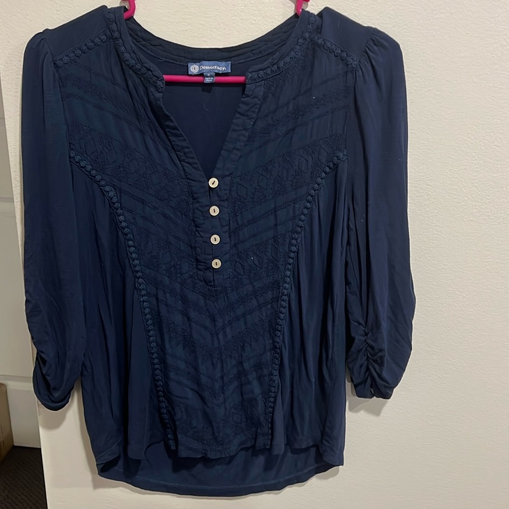 Navy Blue Democracy Blouse